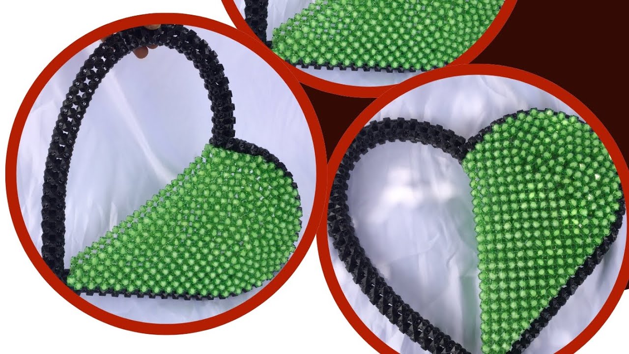 HOW TO MAKE THE HALF A HEART BEADED BAG/ DIY BEADED BAG DESIGN #tutorials #beadedbag #diy