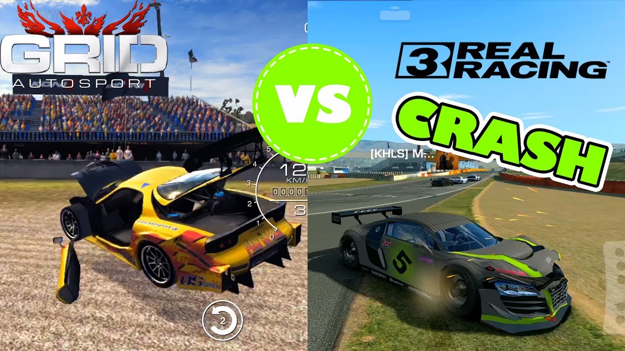 REAL RACING 3 VS GRID AUTOSPORT PHYSICS COMPARISON [crashes, damage model]