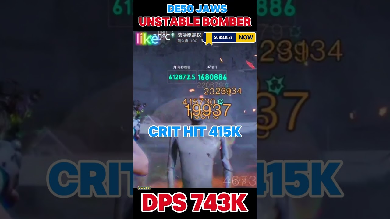 ONCE HUMAN JAWS BUILD DPS 743K UNSTABLE BOMBER CRIT HIT 415K🤬#oncehuman #七日世界 #원스 휴먼