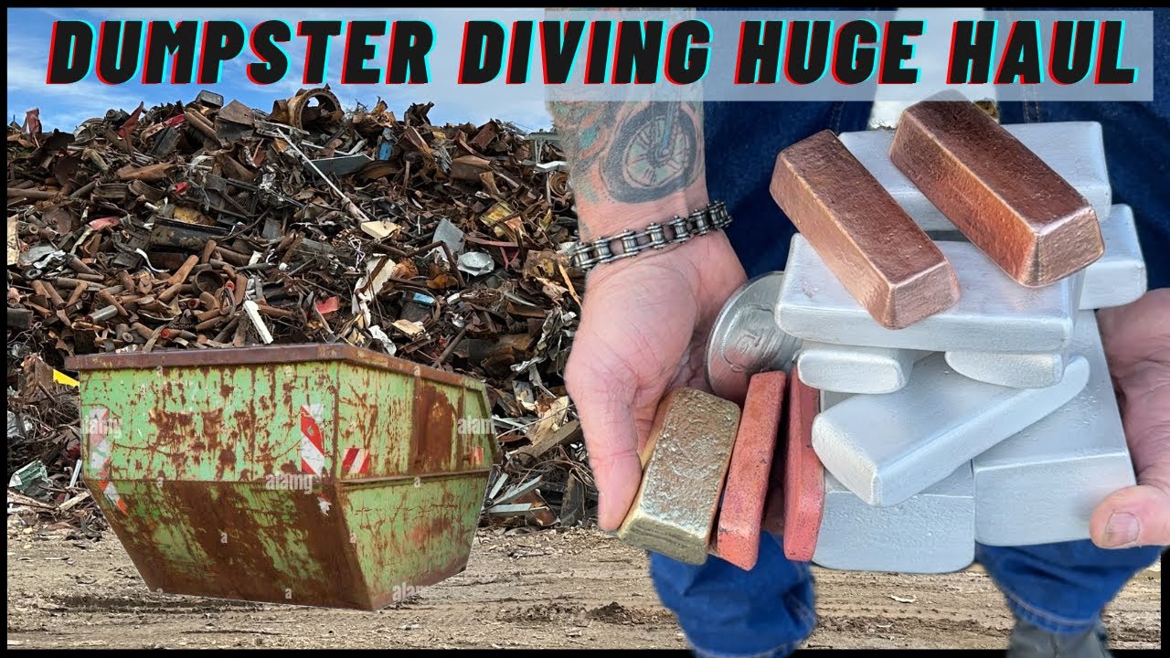 Погружение в огромный мусорный контейнер - БЕСПЛАТНЫЙ МЕТАЛЛ -ASMR Metal Melting-Treasure- BigStackD