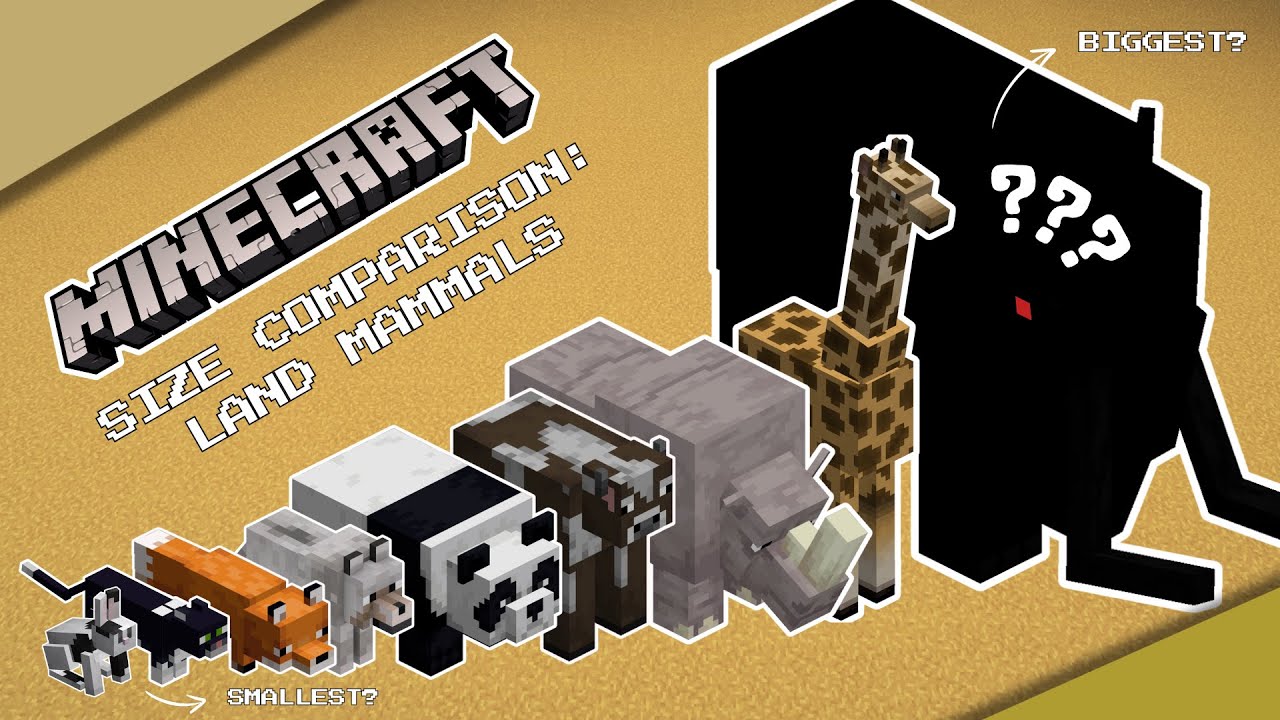 Minecraft Size Comparison: Land Mammals (Alex's Mobs, Naturalist, & MORE) 1.20.1