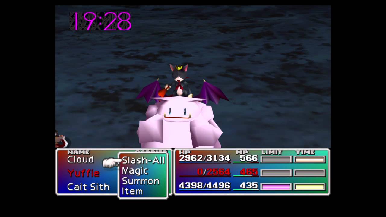 Cait Sith obliterates Emerald Weapon in one hit