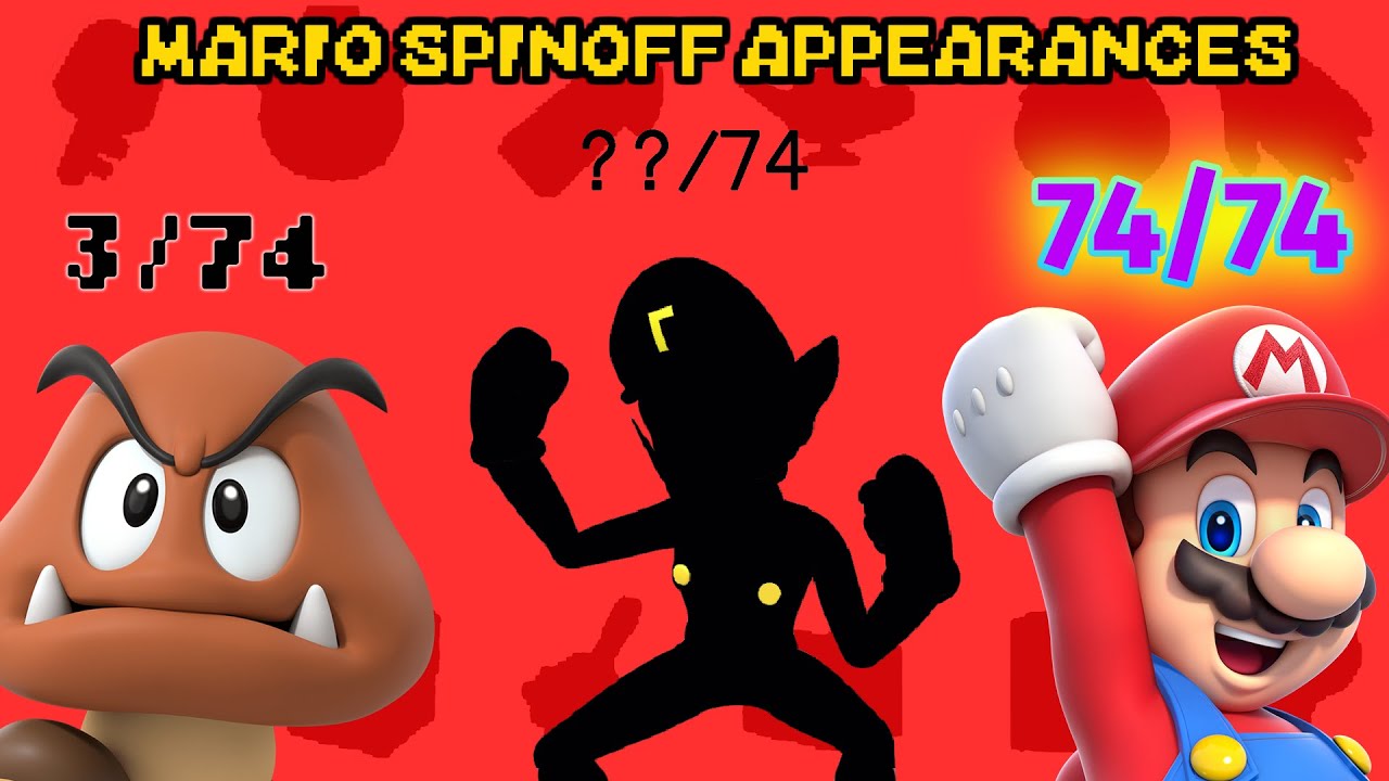[OLD] Every Single Playable Mario Spinoff Character !!! (and how many times they appear)