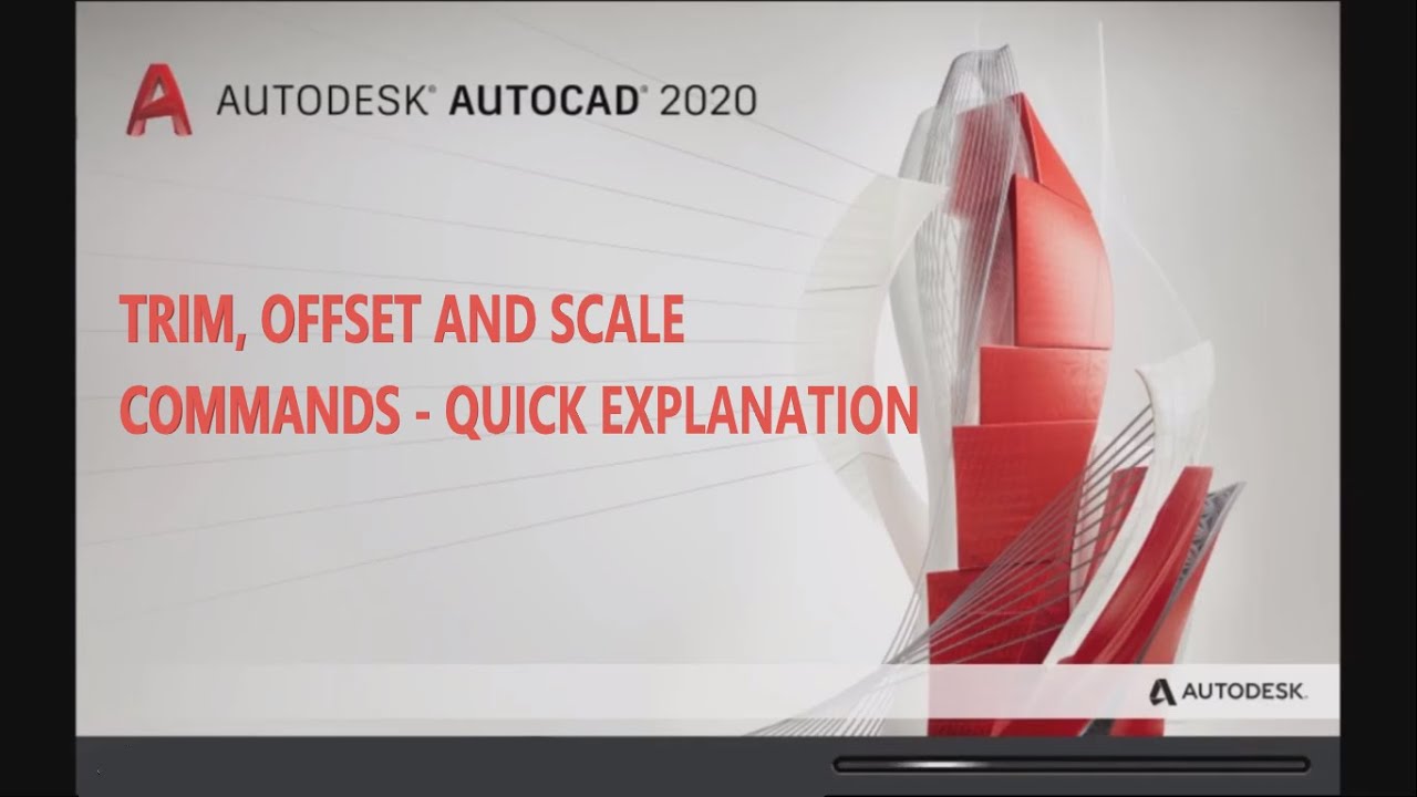 AutoCAD 2020 Tutorial: Trim, Multiple Offsetting (Offset Command), Scale