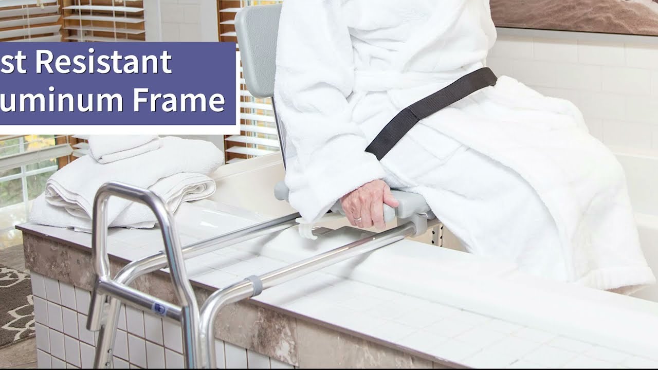 DMI® Sliding Transfer Bench Shower Chair with Cut-Out Seat
