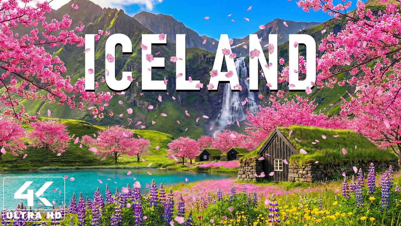 Spring in Iceland 4K 🌸 Discover Roaring Waterfalls, Green Moss & Nordic Calm