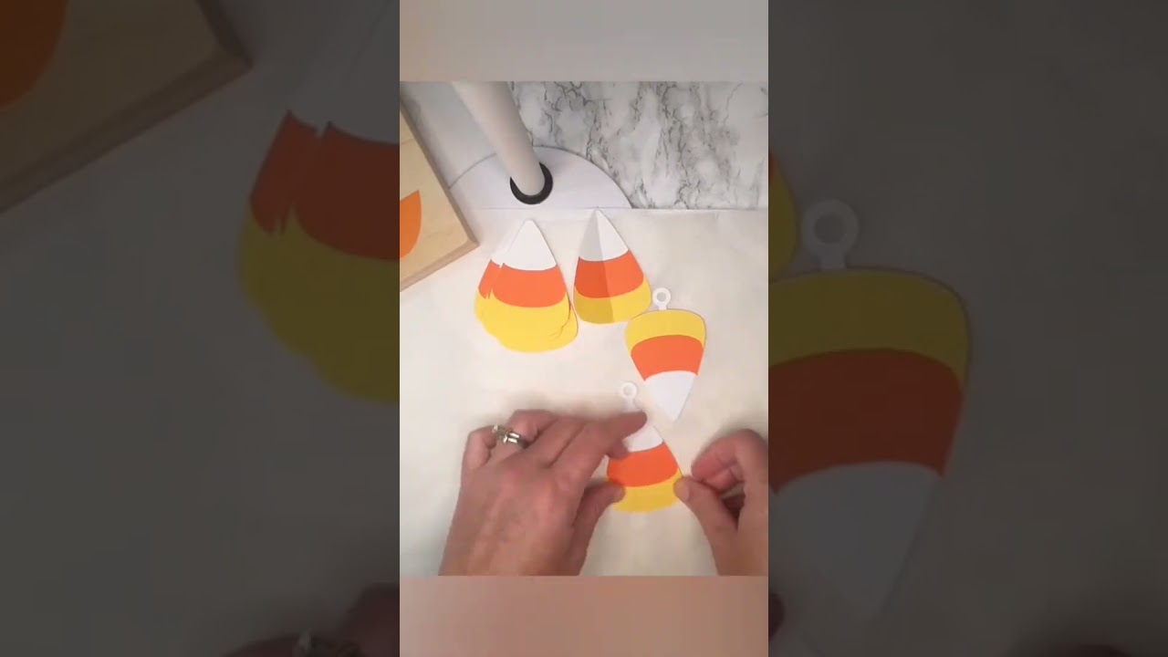 fun candy corn ornament for fall Halloween autumn decorating www.HarperNCoDesigns.etsy.com
