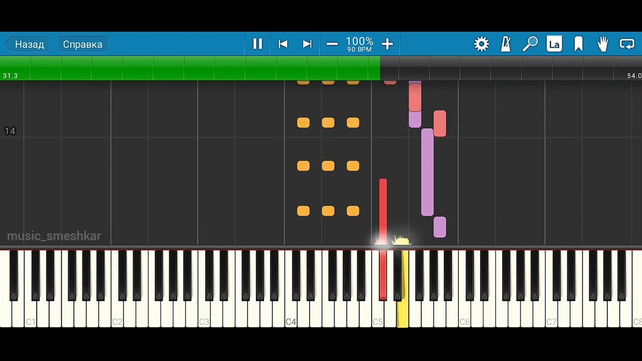 Смешарики - Тема Весны(Synthesia)