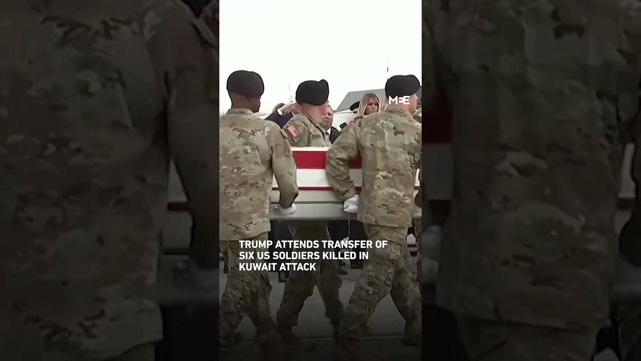 Trump attends transfer of six US soldiers killed in Kuwait drone attack