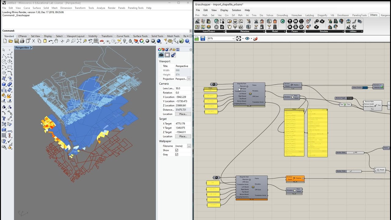 Grasshopper 13: Importing GIS Data (Shapefiles) into Rhino+Grasshopper with Urbano