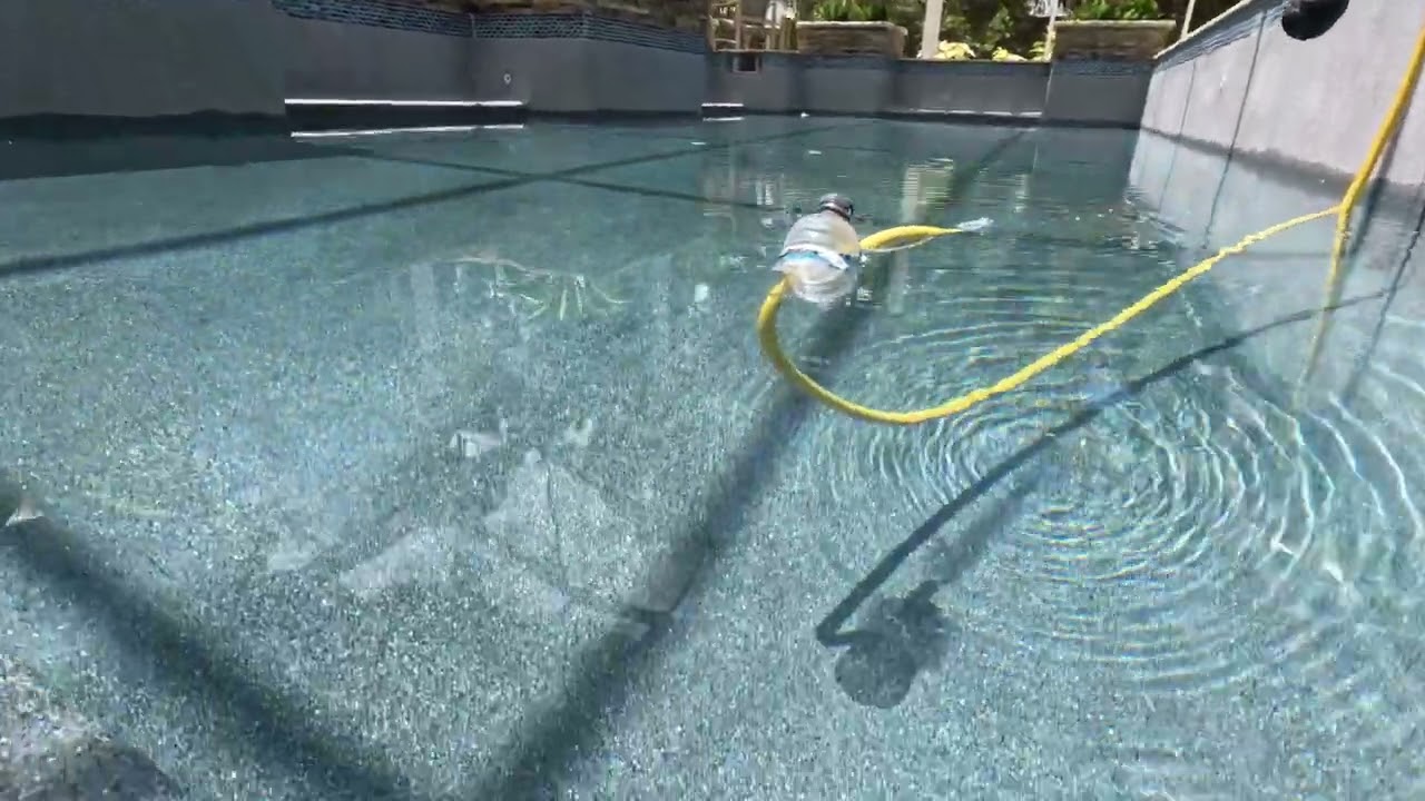 Stunning, Rustic new pool filling, Pebblesheen Slate Blue finish.  Site Update.  #cristallopools