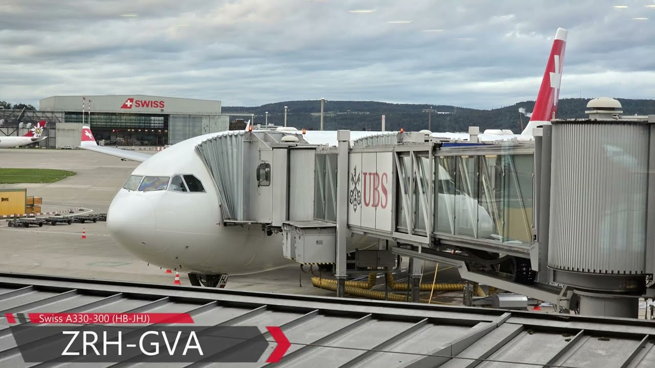 [FLIGHT TAKEOFF] Swiss A330-300 (Business Class) - Widebody Short-haul Flight from Zurich to Geneva