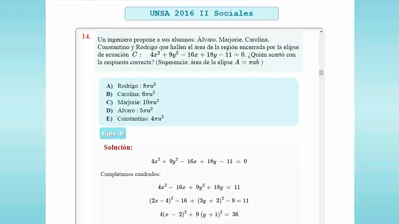 Solución de examen de admisión UNSA 2016 II Sociales.