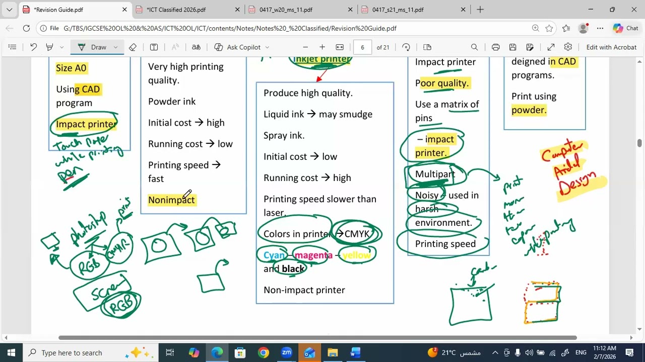 ICT IGCSE Theory  Chapter 2 Output devices