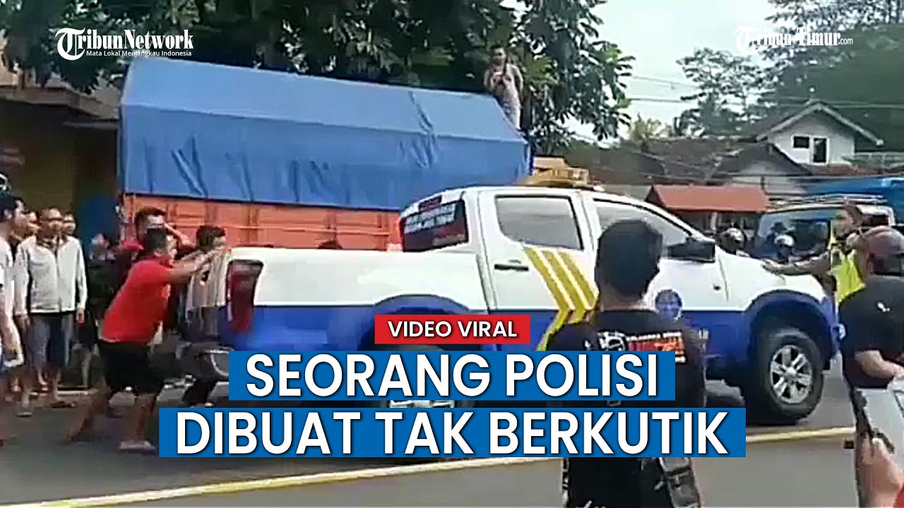 Demo Sopir Truk Hingga Goyangkan Mobil Patroli Sampai Kabur