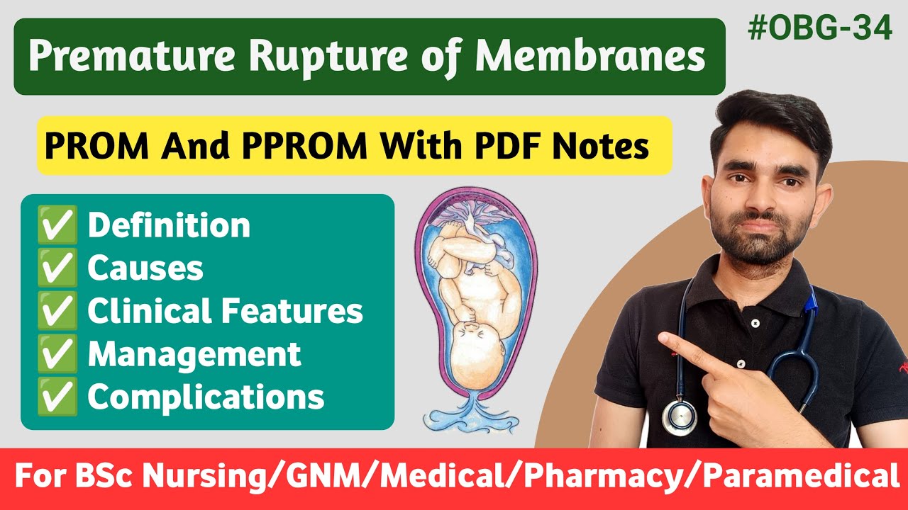 Premature Rupture of Membrane in Hindi | Causes, Symptoms, Management And Complications of PROM