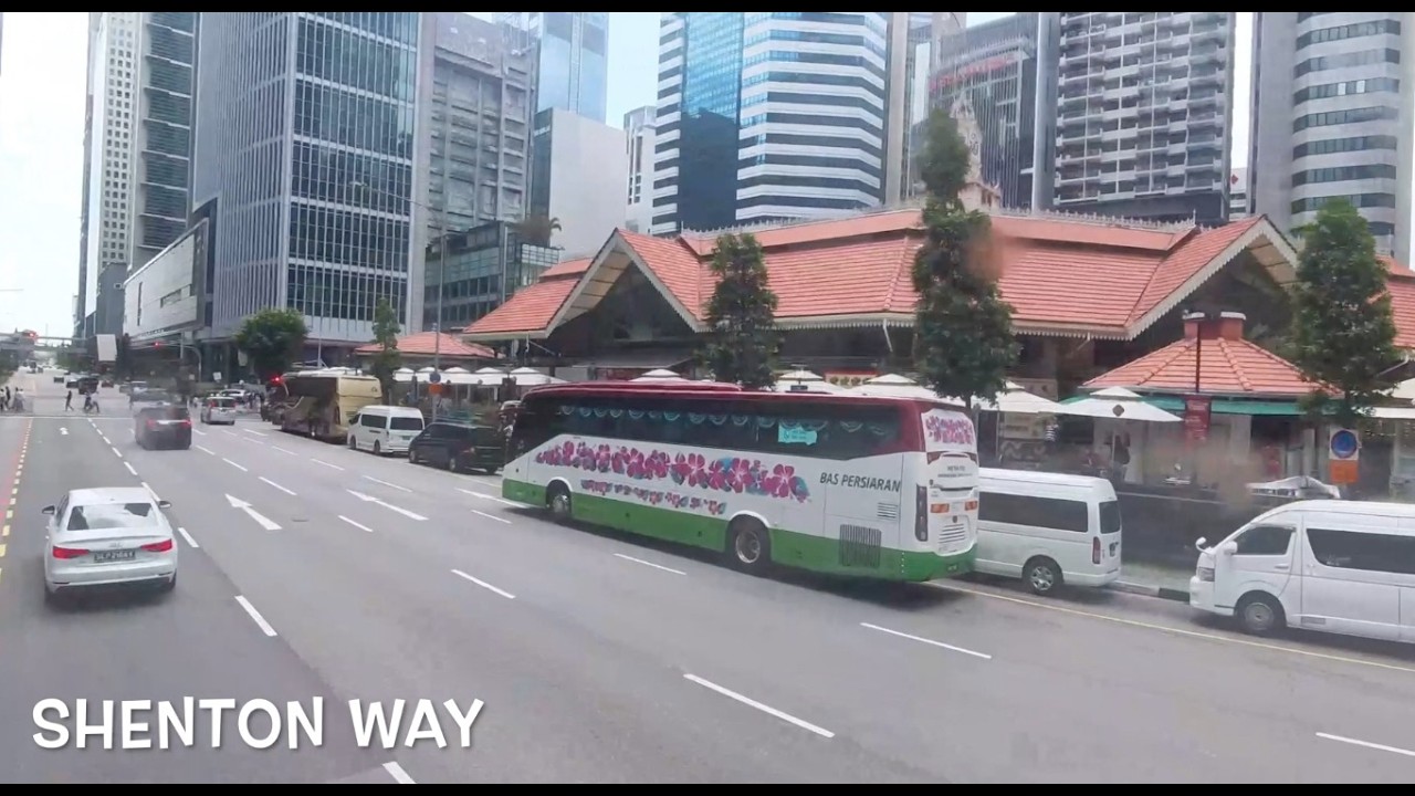 Bus ride to downtown Shenton Way | Bus service no. 106 | Bukit Batok to Shenton Way | Singapore