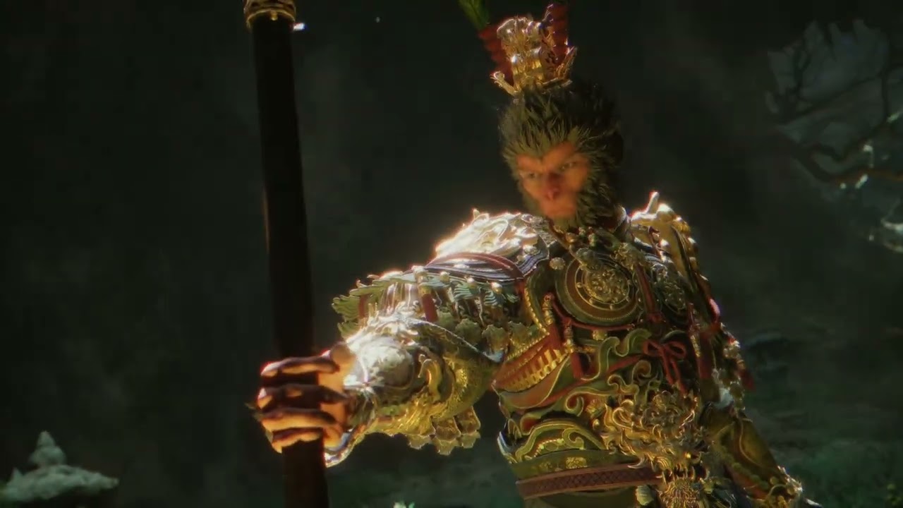 Obtaining Wukong's staff (Jingubang) scene - Black Myth Wukong