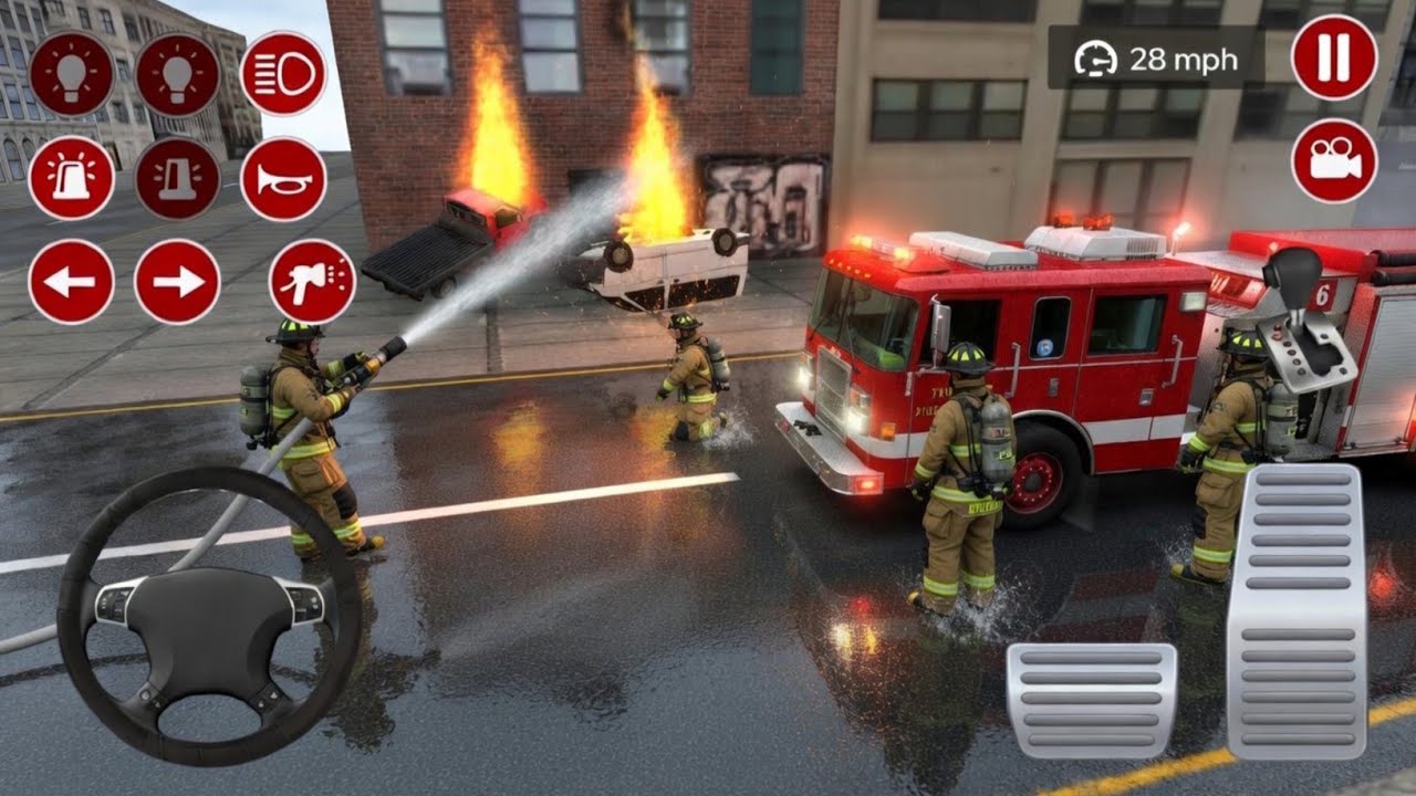 Real Fire Truck Driving Simulator 2020 - New Fire Fighting Fireman's Daily Job - Android GamePlay&nbsp;#4