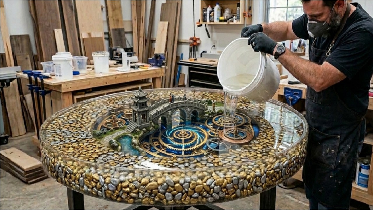 My Best Project -  Amazing Design Made of Gravel and Epoxy, This Is the Era of Gemstone Furniture