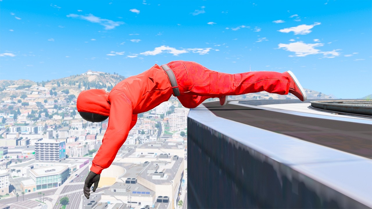 GTA 5 SQUID GAME GUARD RAGDOLLS/JUMP FAILS (Ragdolls Compilation) episode.80