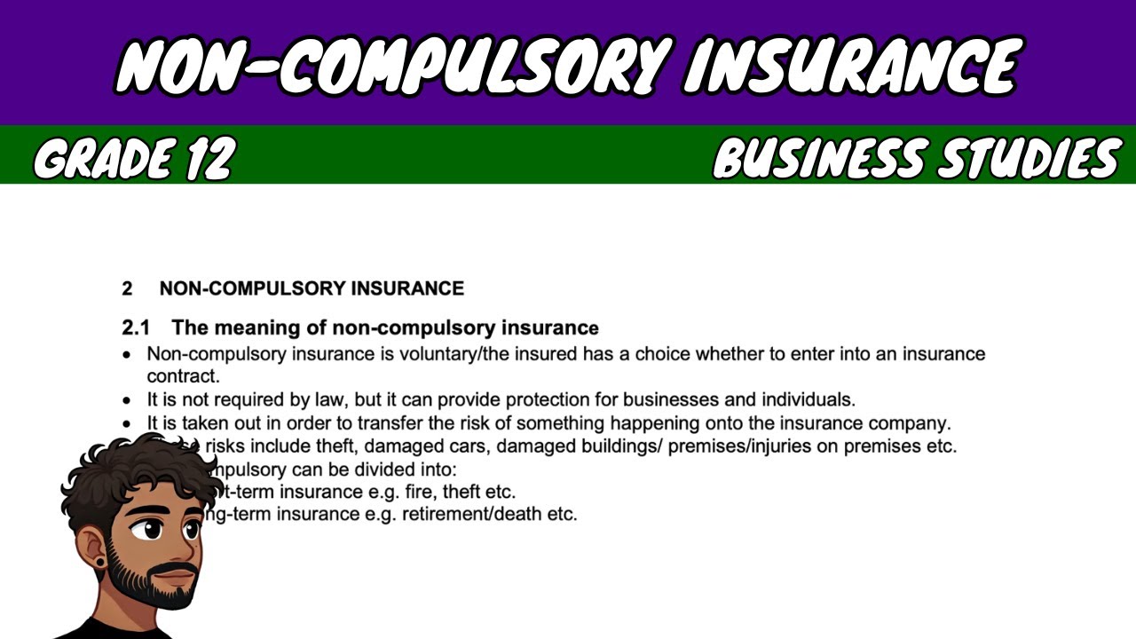 Non Compulsory Insurance | Grade 12 Business Studies