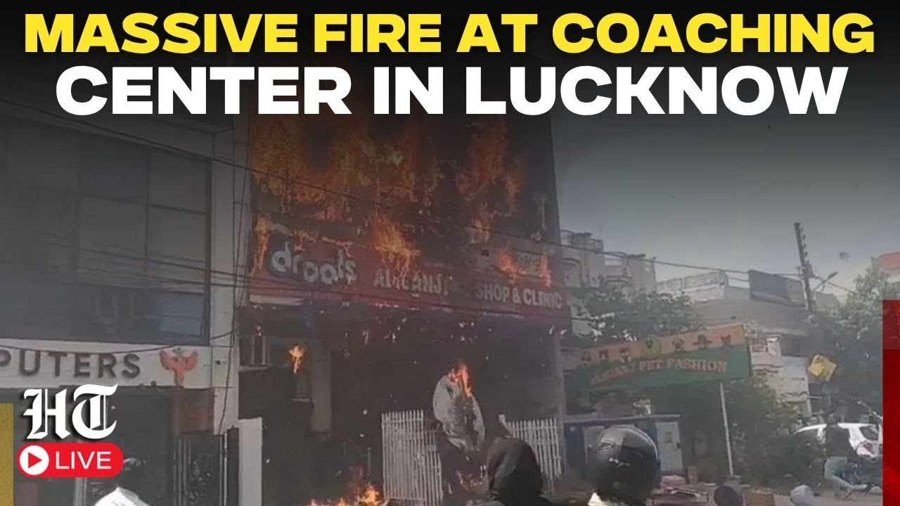 LIVE: Fire broke out at a coaching centre in Lucknow, Firefighting and rescue operations underway