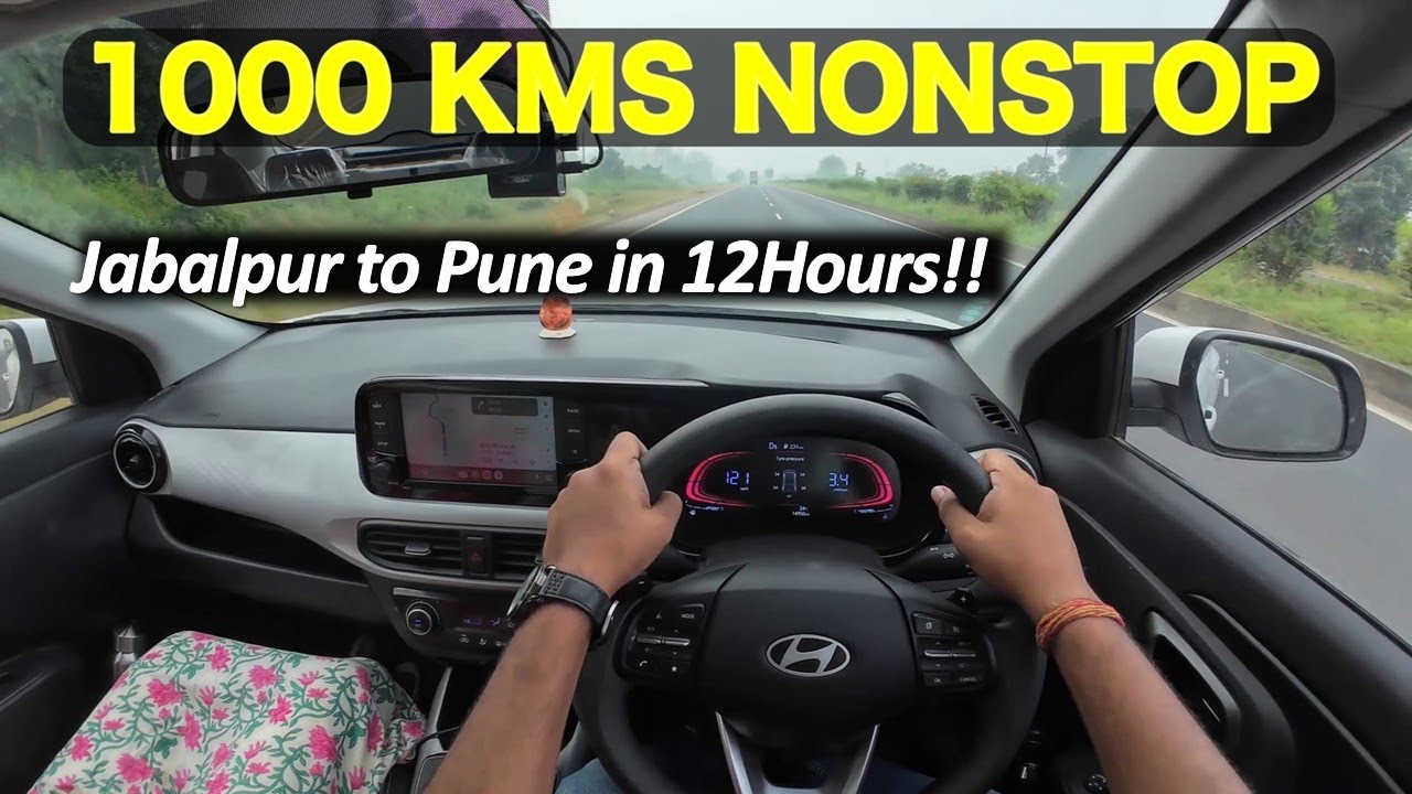 Jabalpur to Pune 1000KM Nonstop Road Trip 🚗 Hyundai Exter AMT Mileage & Full Toll Details via Nagpur