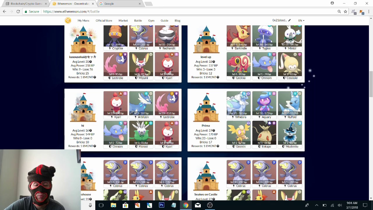 General rundown of Etheremon beta stage blockchain game