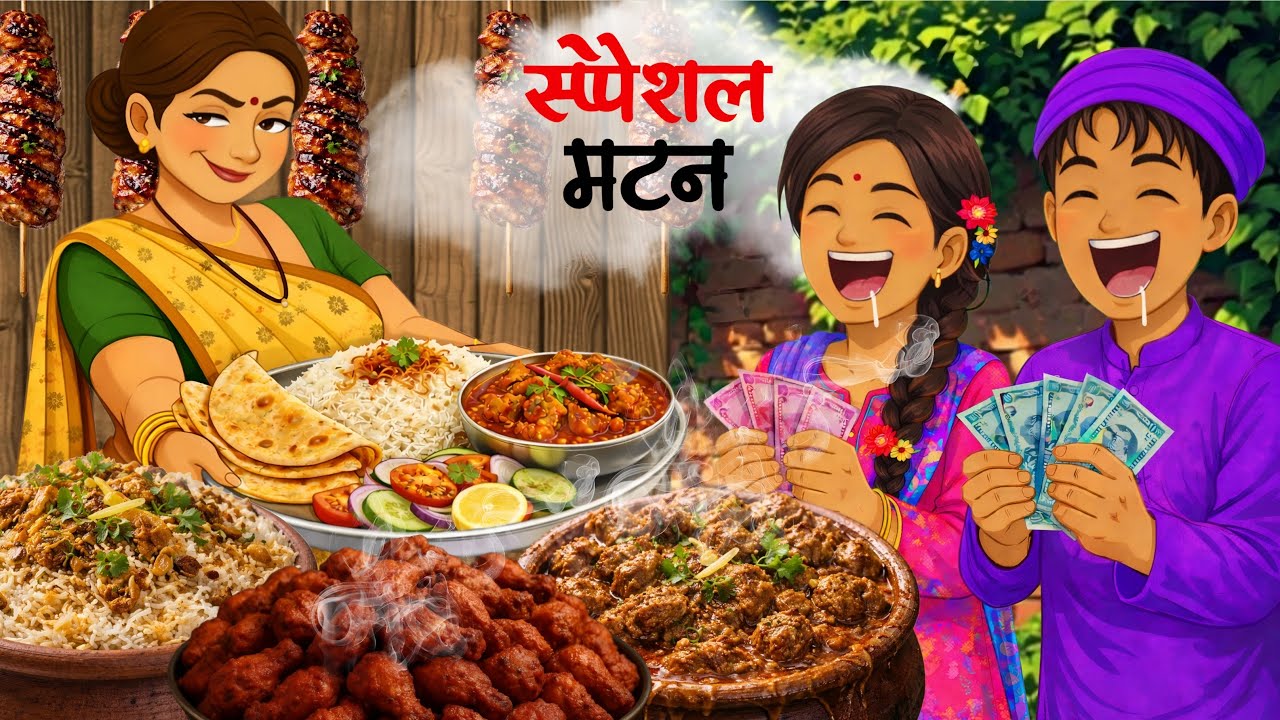 बिहार की मटन थाली | Bihar ki spicy mutton thali | Hindi story | Hindi kahani | Story | Desi mutton