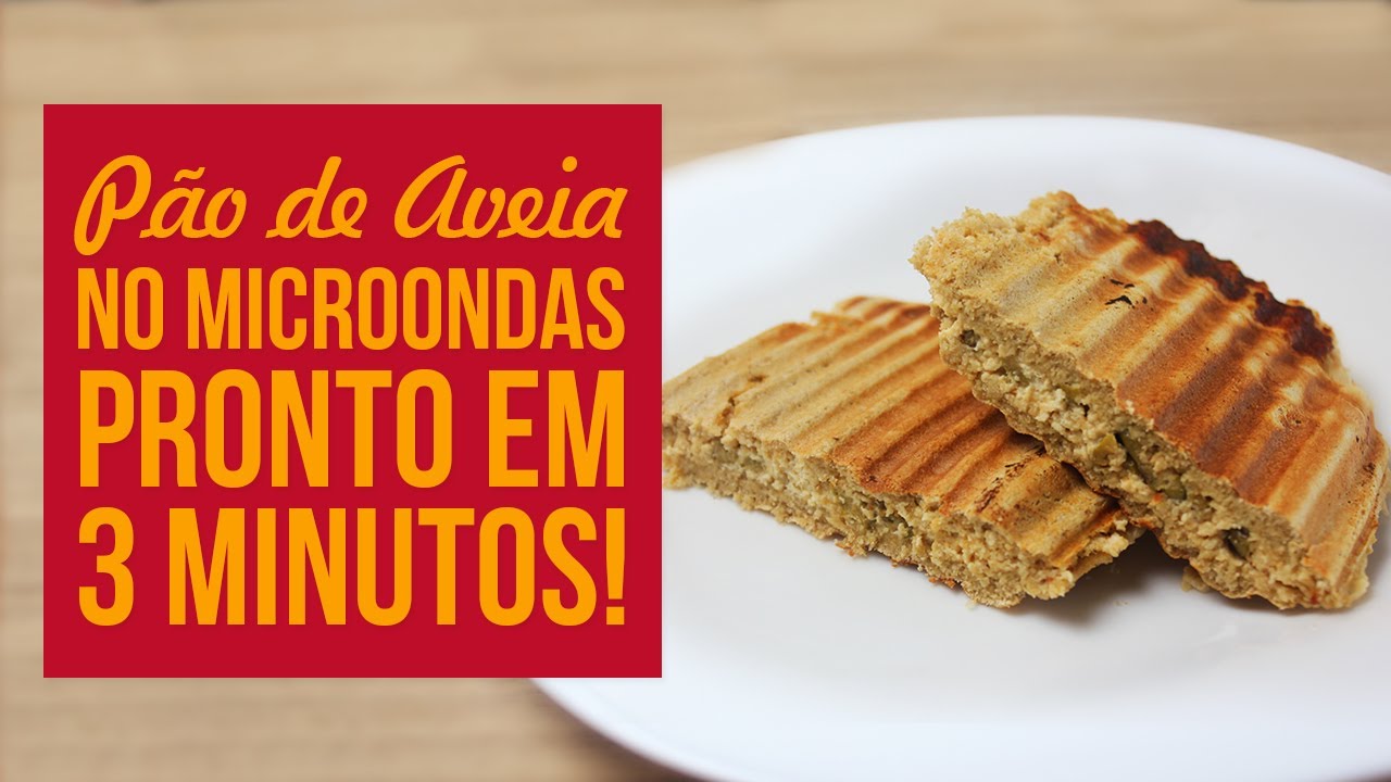 PÃO DE AVEIA NO MICROONDAS | 3 Ingredientes no Café da Manhã Saudável!