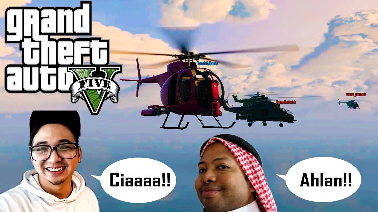 GTA 5 Online NGAKAK ABIS! (34) RUSUH BARENG YOUTUBER!! HAHAHA (ft. Edho Zell & Usamah Duo Harbatah)