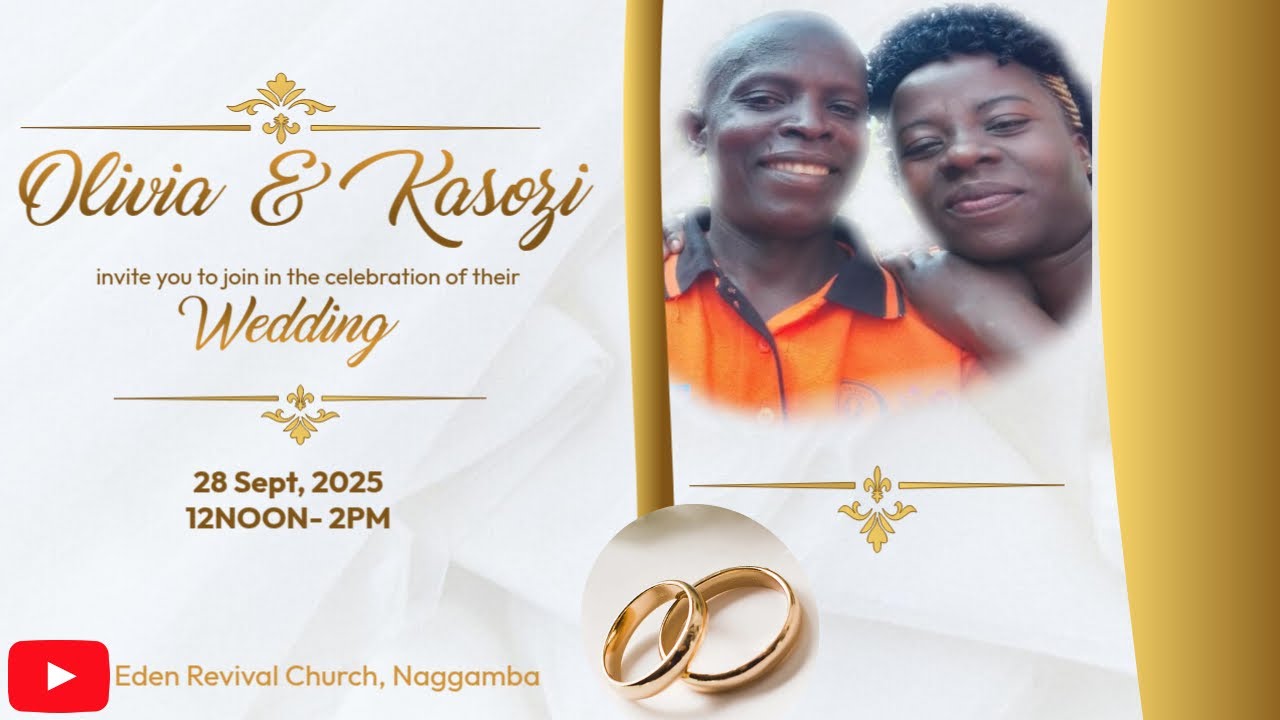 EDEN REVIVAL CHURCH NAGGAMBA WELCOMES YOU FOR THE  WEDDING SERVICE.28.09.2025