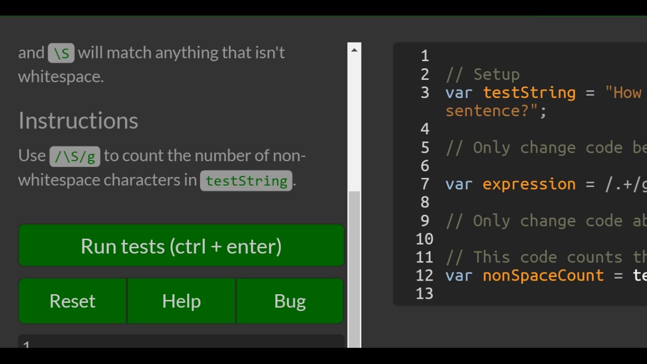 Invert Regular Expression Matches with Javascript, freeCodeCamp