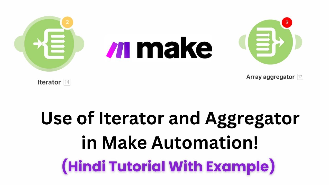 How to Use Iterator and Array Aggregator in Make Automation - Hindi Tutorial with Examples