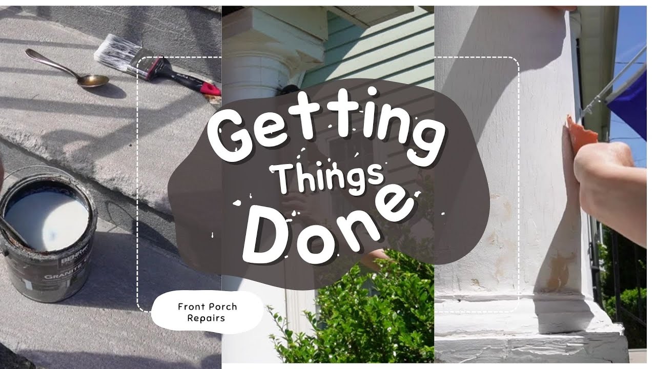 Getting Things Done || Front Porch - Clogged Spout, Stairs and Column Repairs || Ft.  new fur babies