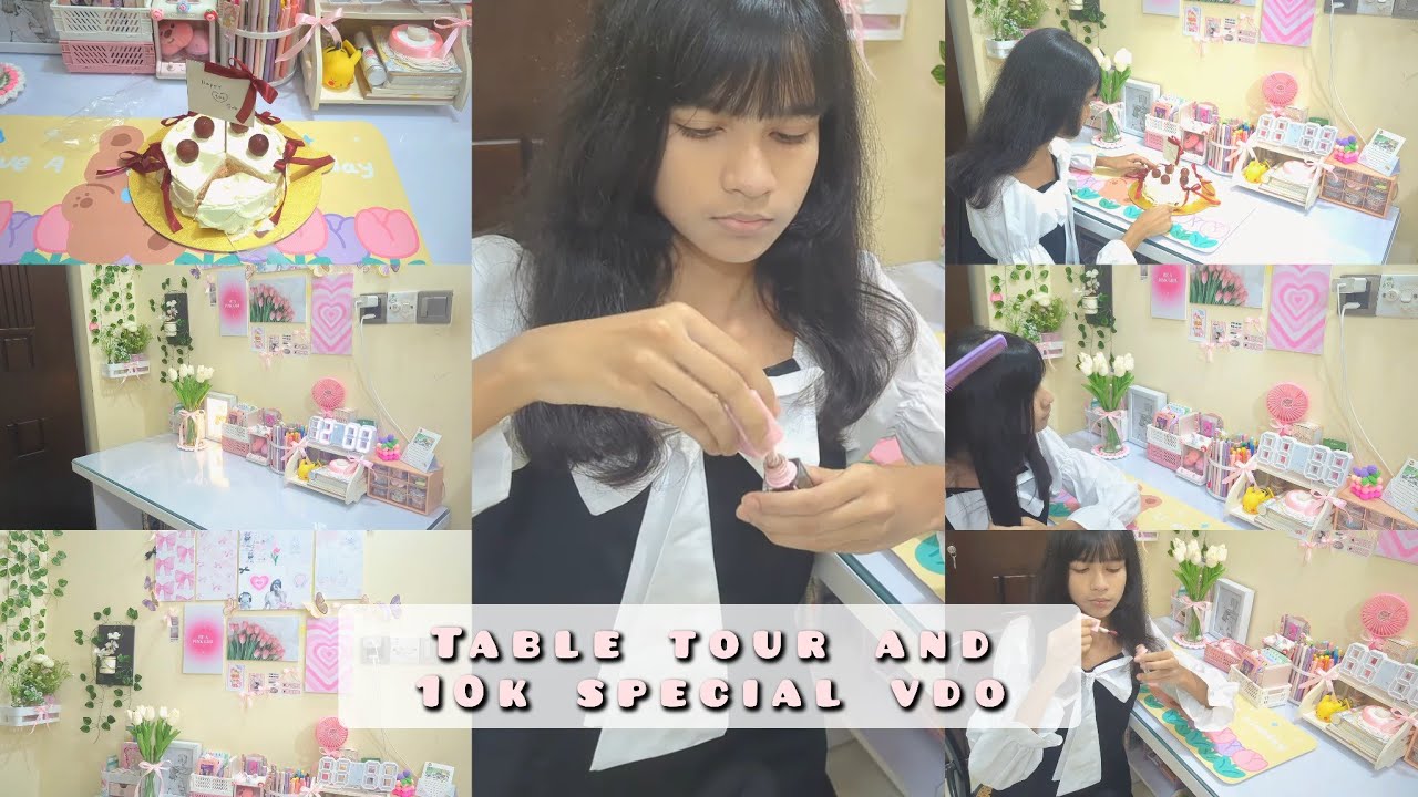 New Table set-up/10k sub celebration 🎈🎶 (Enjoy New video)#aesthetic #minivlog