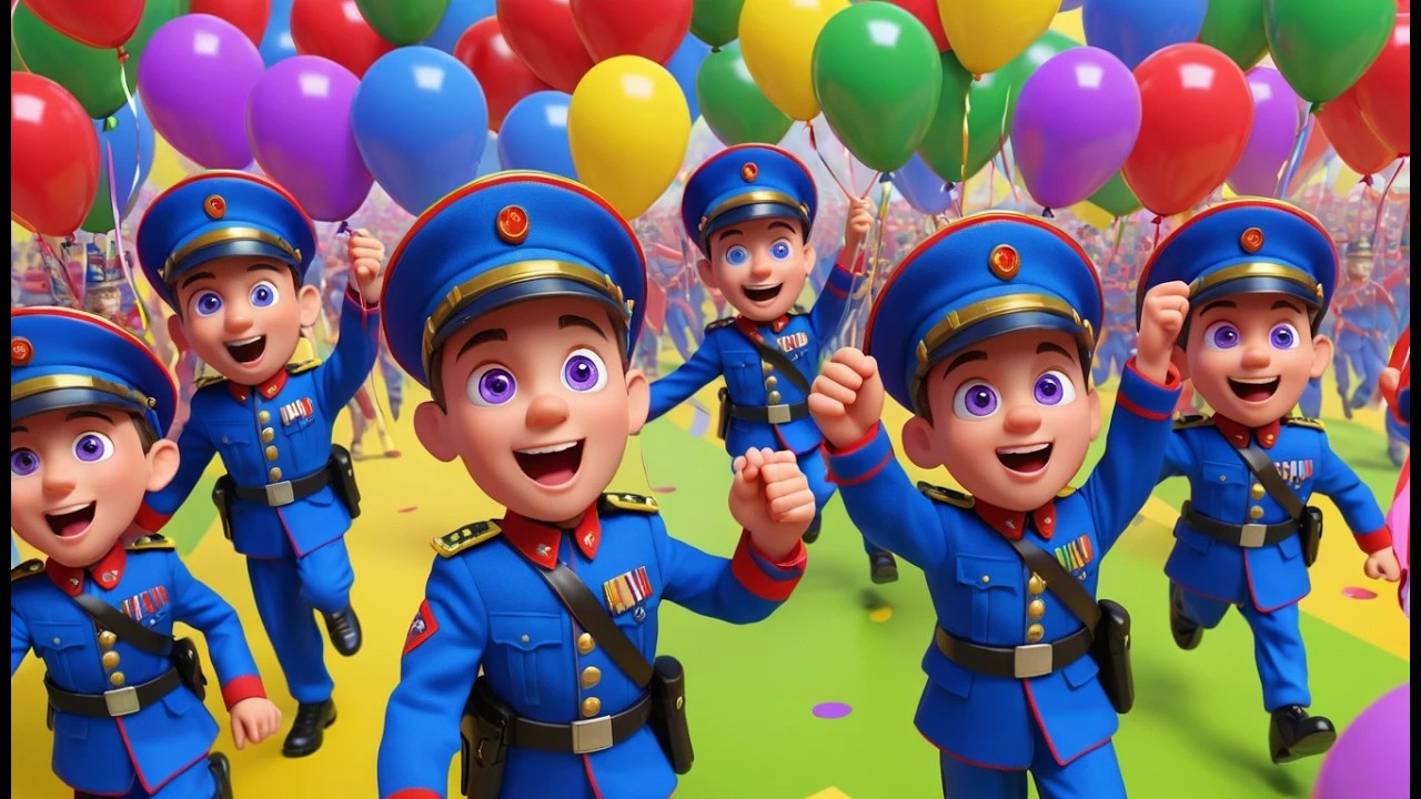 Fünf Spielzeugsoldaten Marsch, Marsch, Marsch | Rhythmus-Lied & Zählen für Kinder