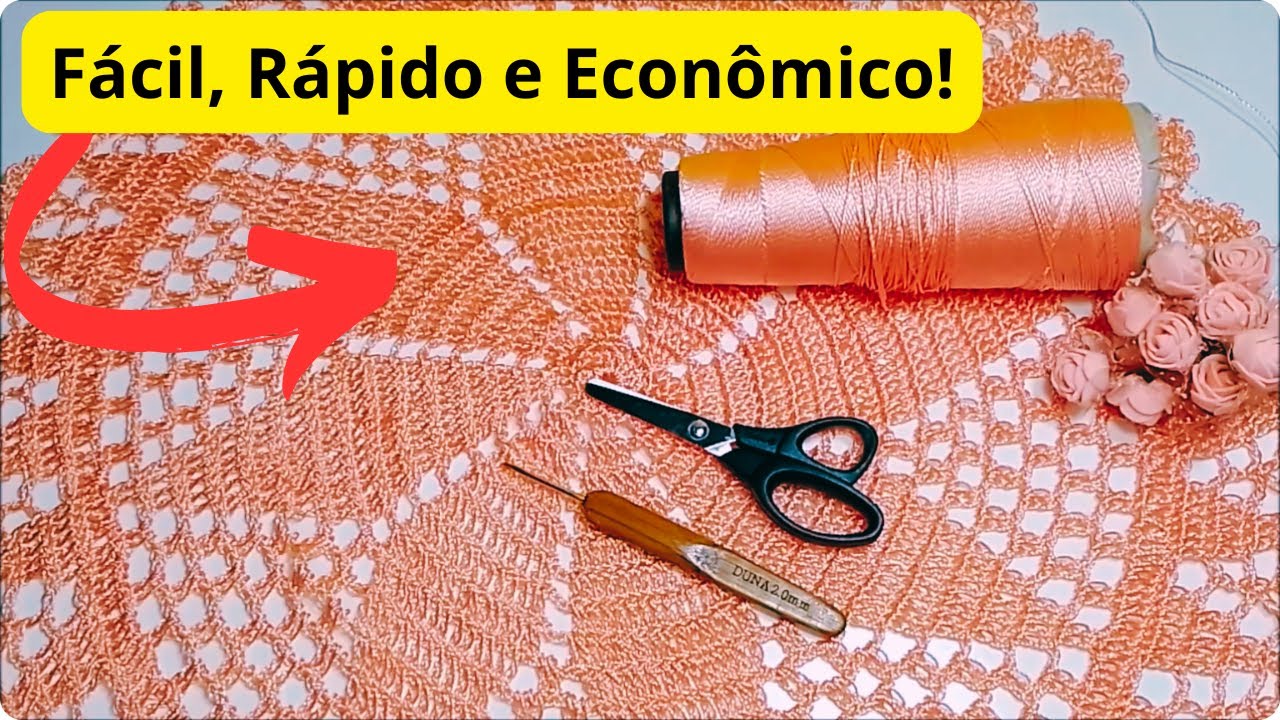 ✨Centro de Mesa de Crochê Redondo FÁCIL com Fio de Polipropileno