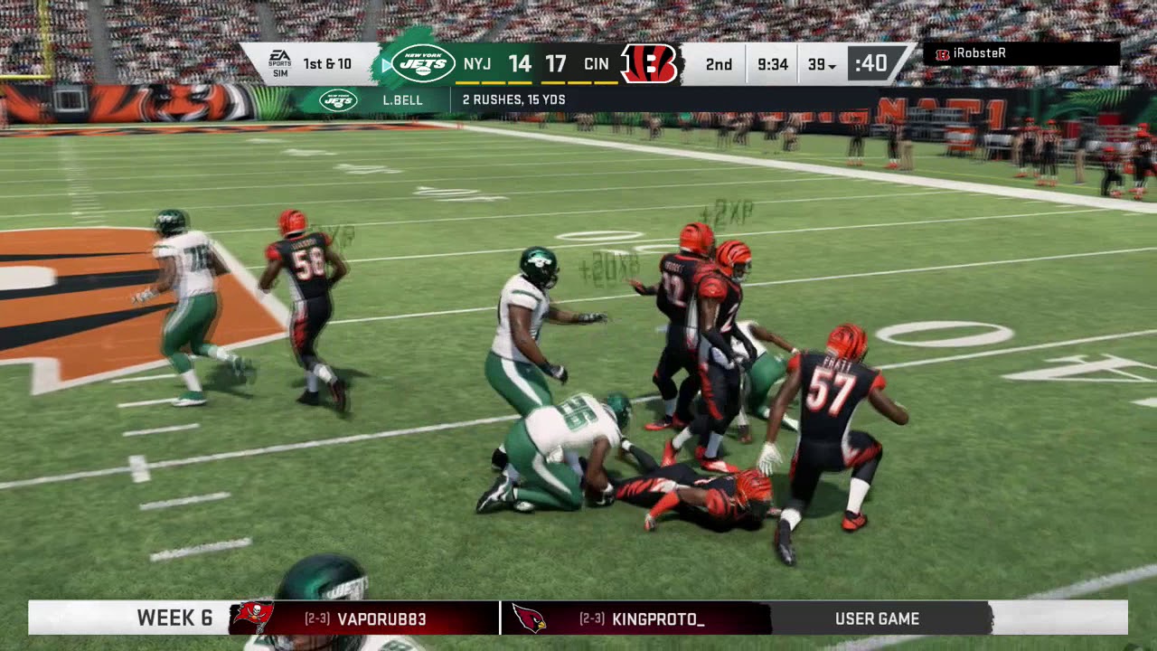 MADDEN 20 ONLINE CFM: 4TH & 1 FINAL SEASON WEEK 6-JETS VS BENGALS