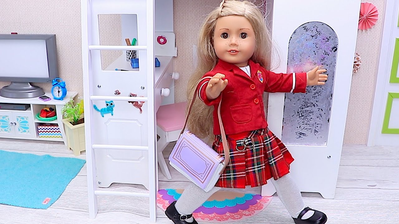 AG Doll School Morning Routine with Uniform Dress! Play Toys