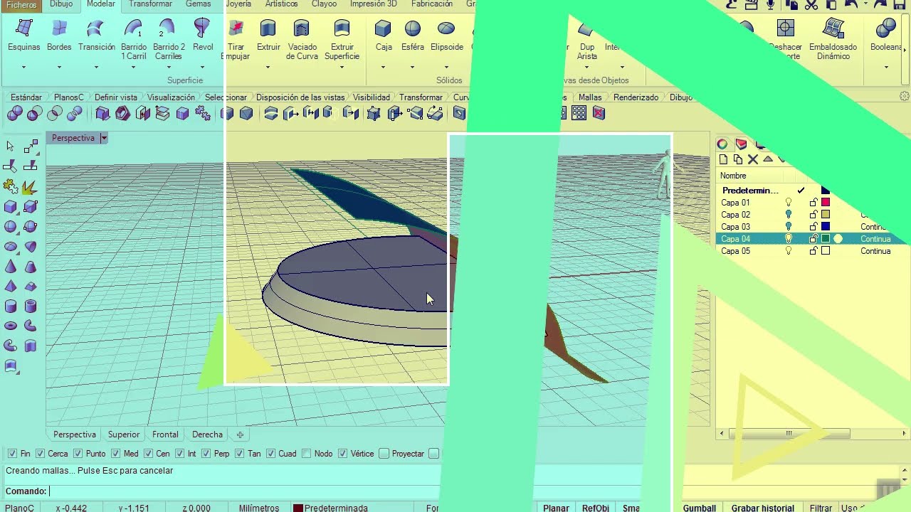 Rhino 3D Turorials - ExtrusionDeCrvAhusada