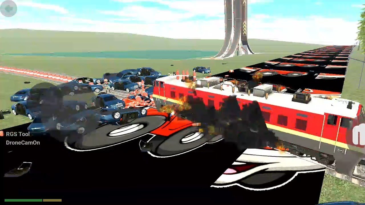 Franklin blast a 100 Rolls-Royce car by train in GTA india #gaming 