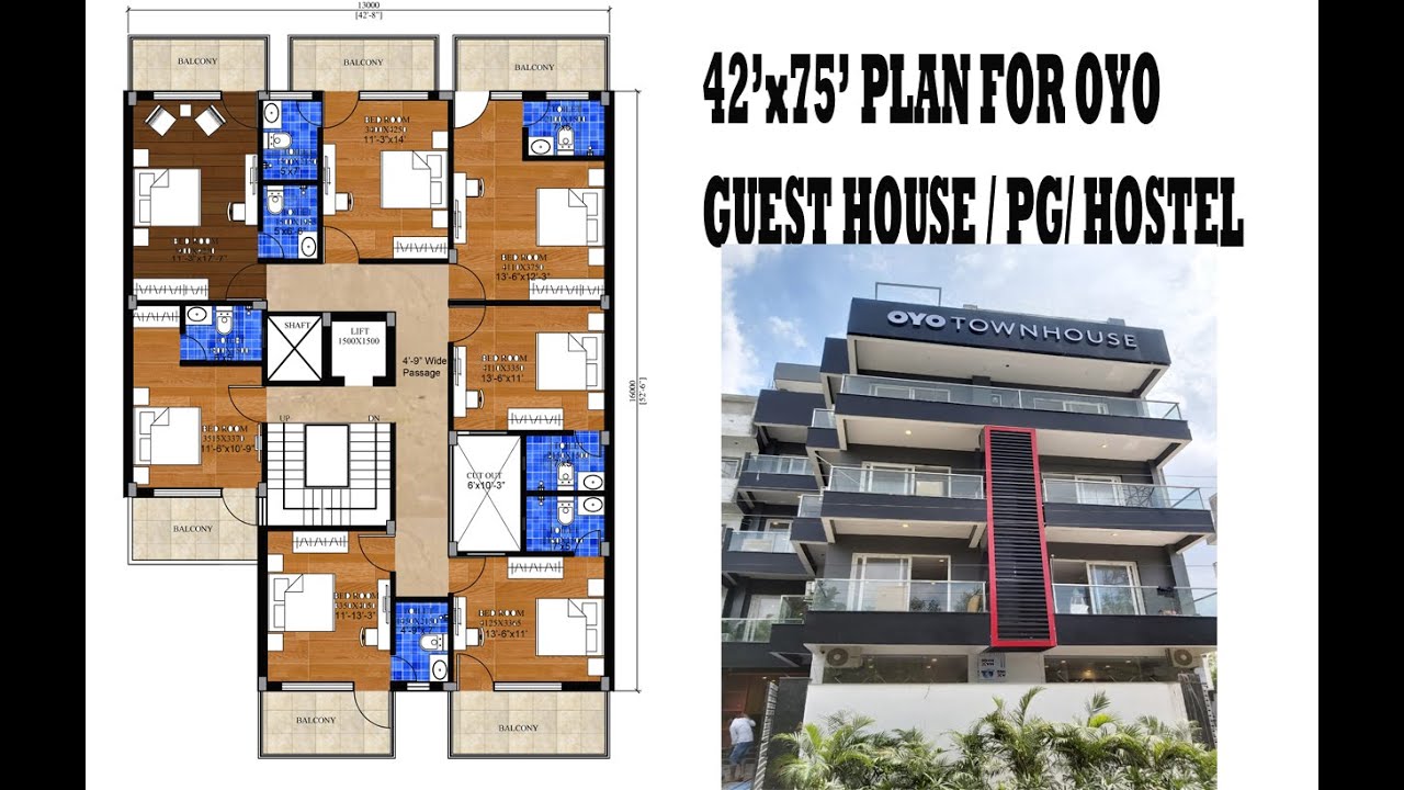 # 42X75 GUEST HOUSE # 350 GAJ KA PG # 350 Sqyard Small Hotel # 42'x75' Hostel