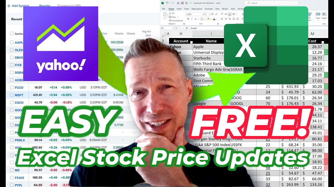 EASY 🔥Automatic Excel Stock Price Updates - No Microsoft 365!