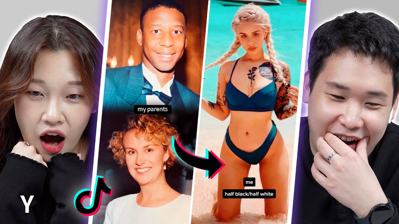 Корейский парень и девушка реагируют на конкурс TikTok «Смешанная проверка девушек» | Y