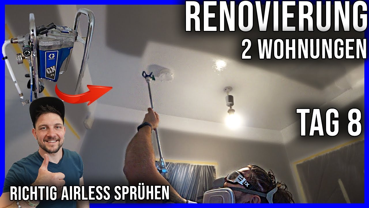 Richtig Airless Sprühen / zwei Wohnungen an einem Vormittag fertig / 8. Tag
