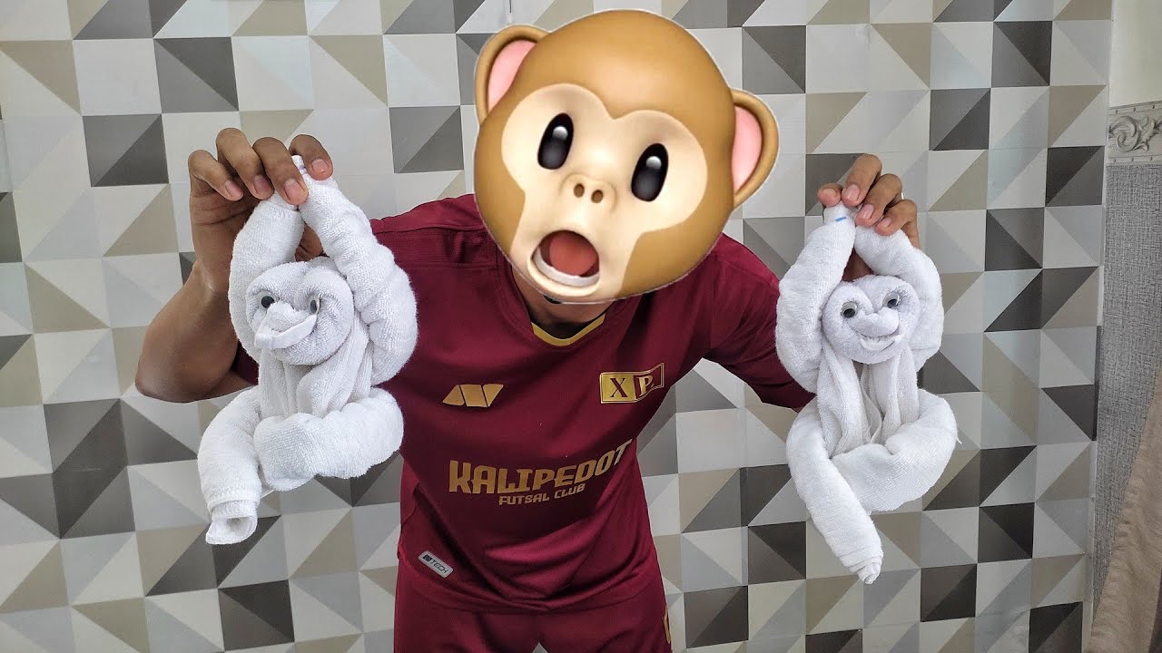 how to make monkey using towel | towel art | towel folding design | towel origami