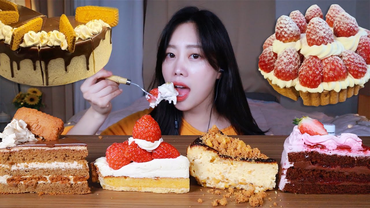 ASMR 웨이팅 필수..글루텐프리 디저트 카페페퍼 케이크 먹방 !!(Cake Dessert Mukbang Eating sounds)