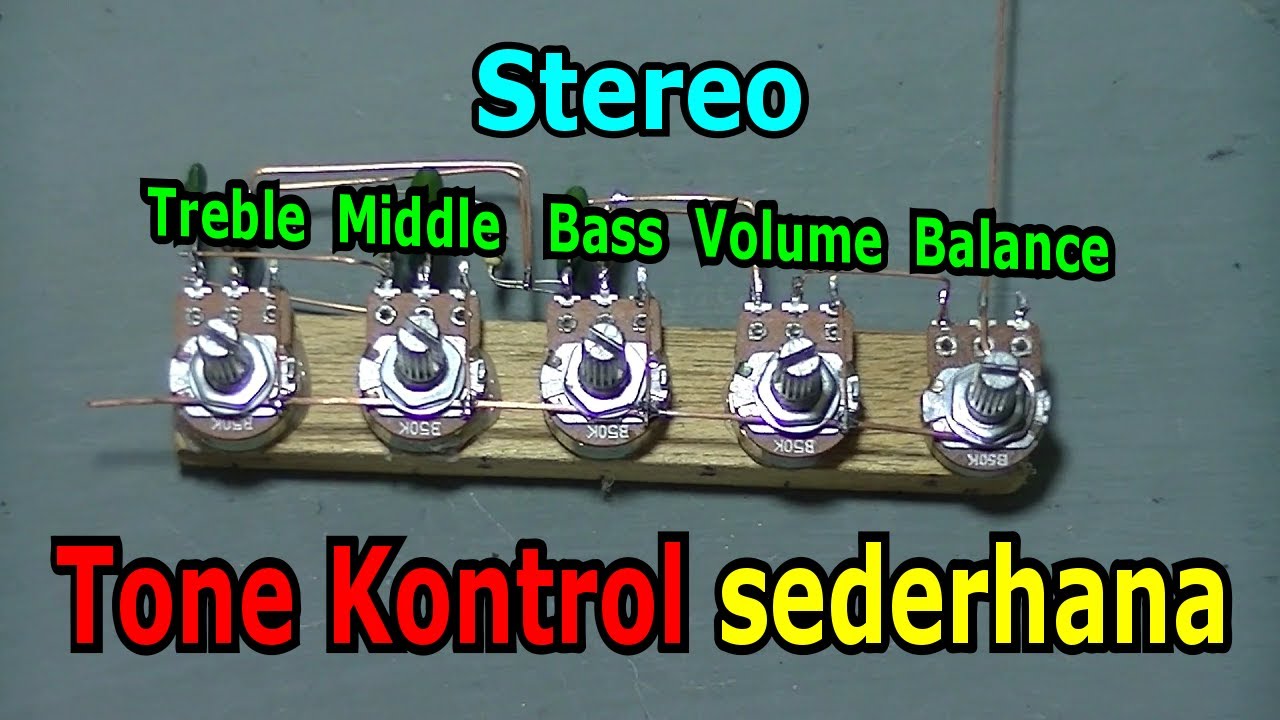 Stereo Treble Middle Bass Tone Kontrol dengan Volume dan Balance